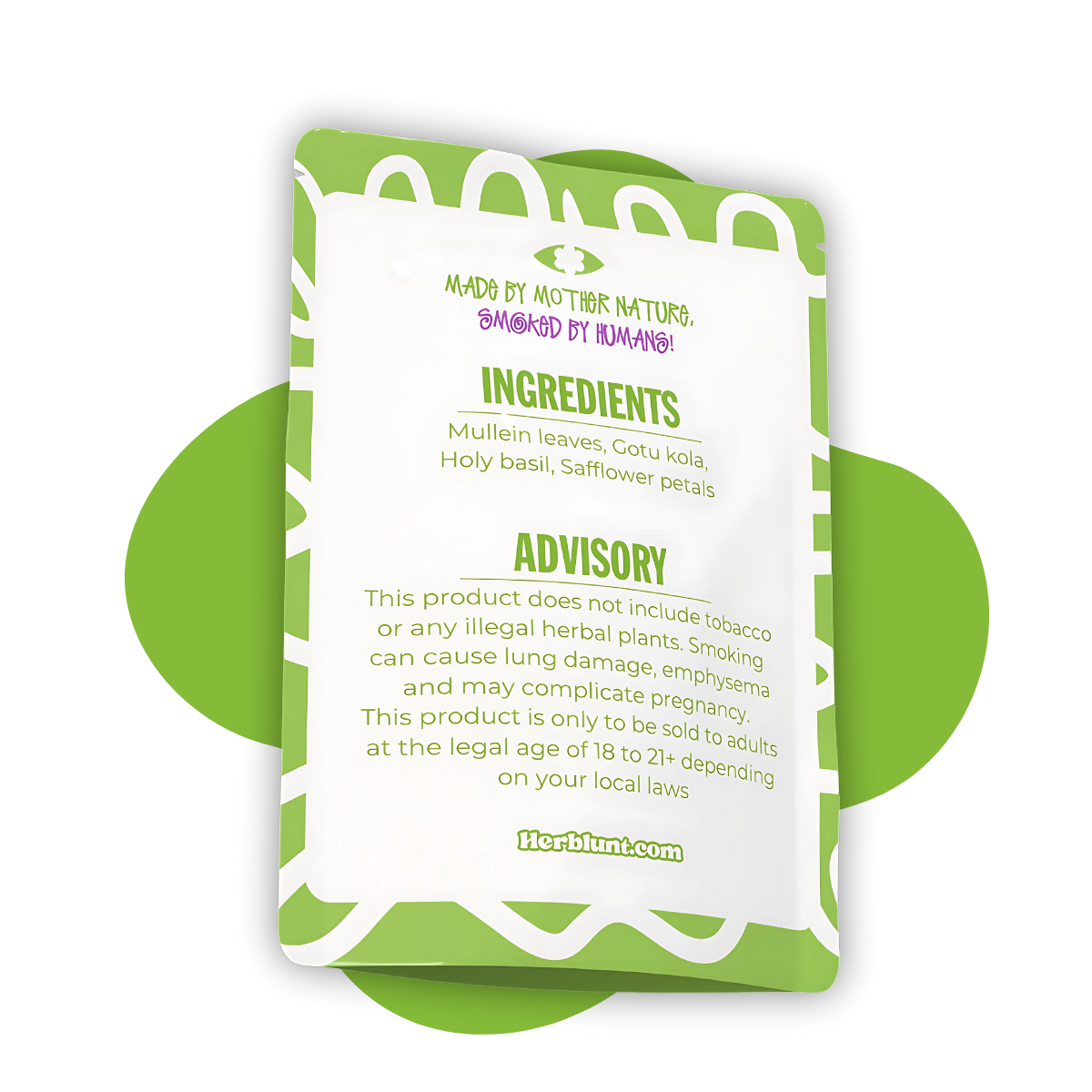 Herblunt sleepy blend Product packaging with green and white design on a white background