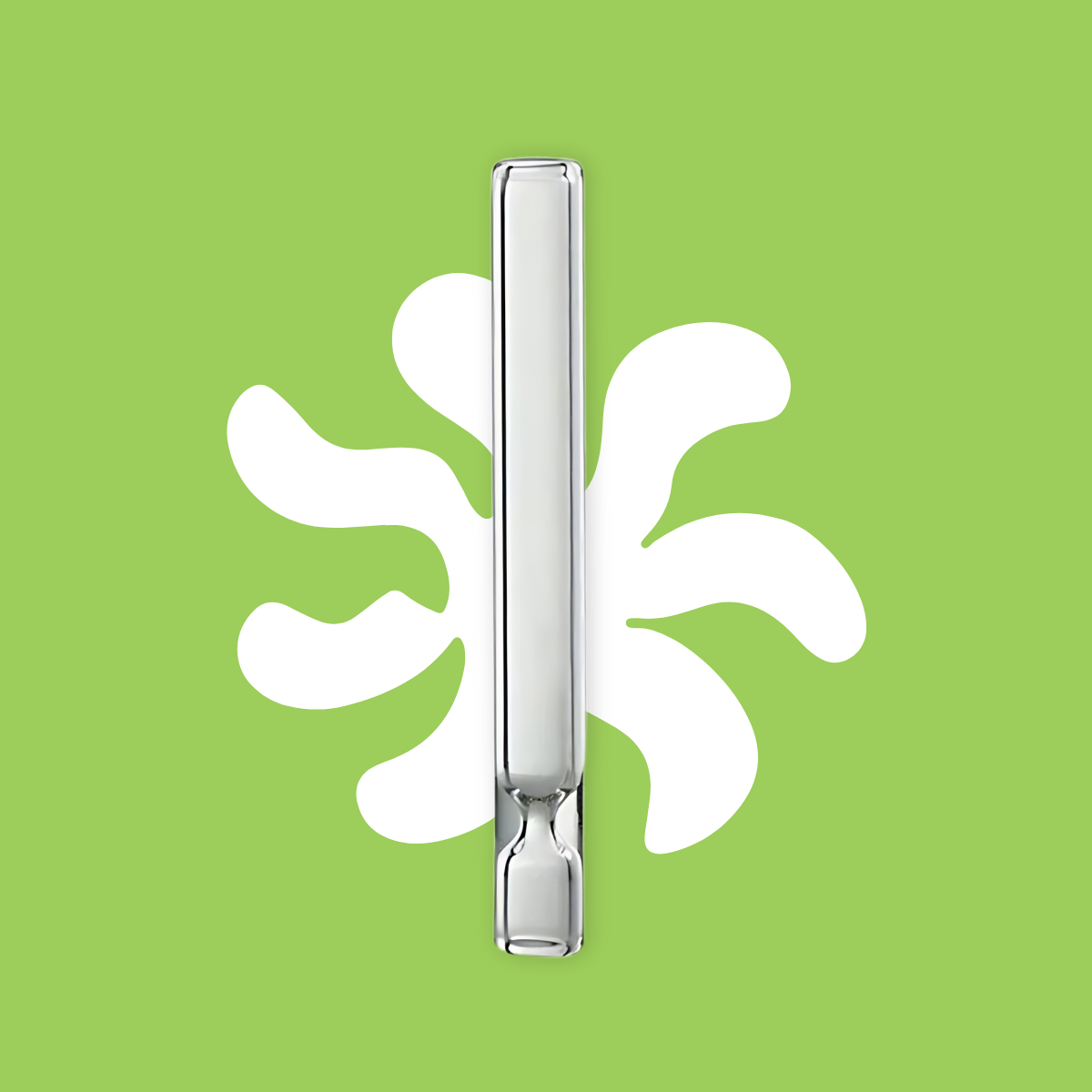 Herblunt smoking pipe with white floral design on a green background